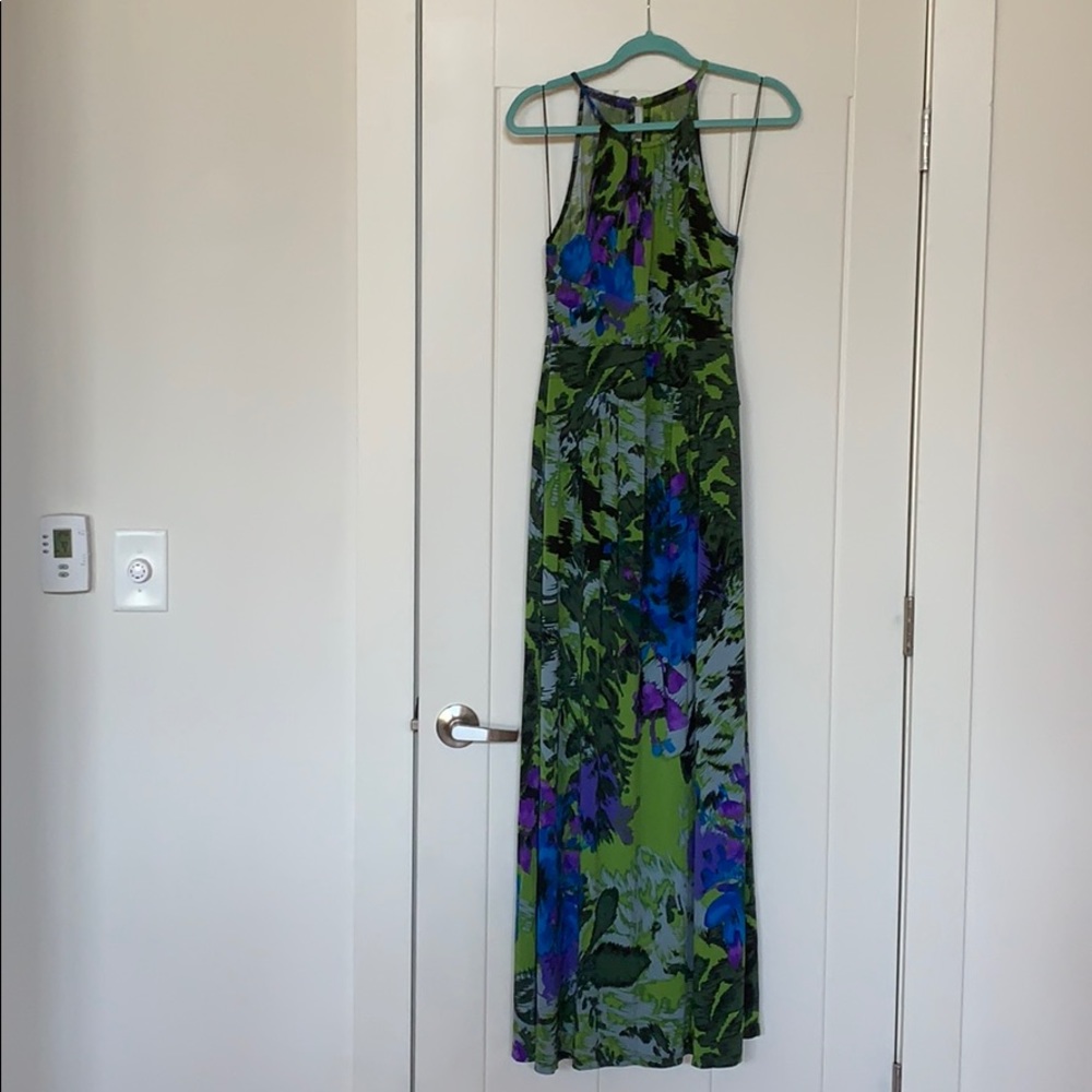 Watercolor maxi dress- Sz Med- like new!